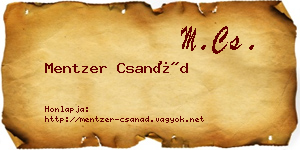 Mentzer Csanád névjegykártya
